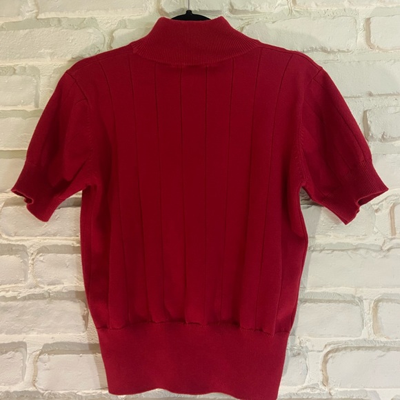 Mock-neck Short Sleeve Sweater - Picture 5 of 6